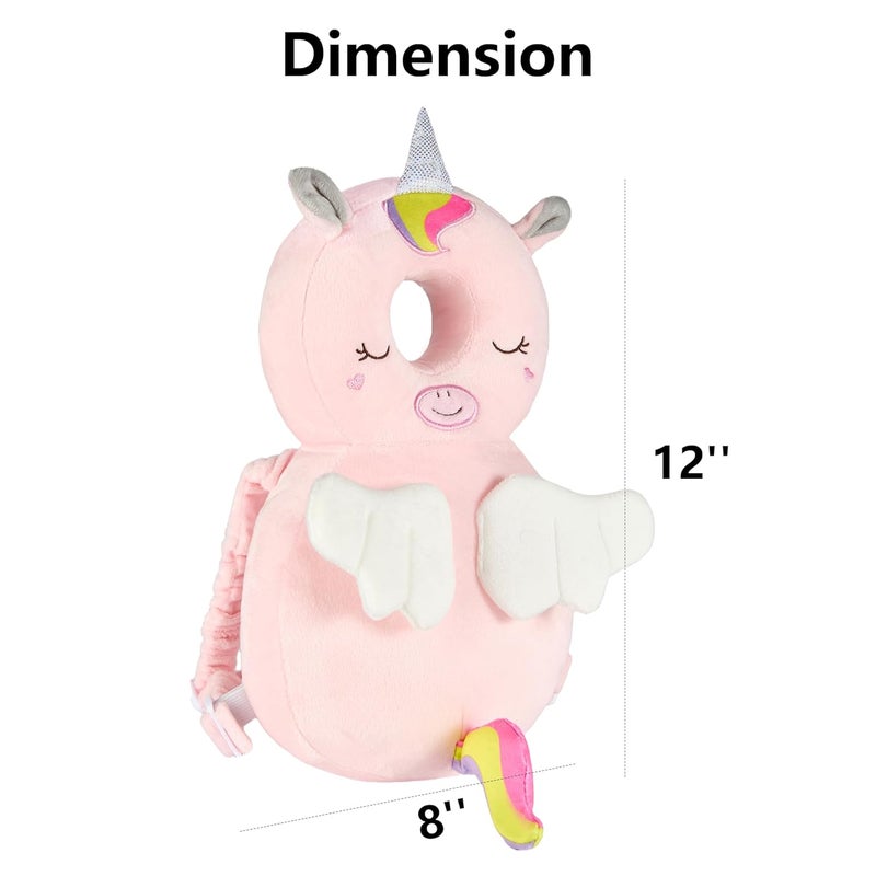 NICE CHOICE Baby Head Back Protector Backpack Toddler Safety Protector Cushion Pad Soft, Adjustable and Lightweight Design for Safe Walking and Crawling Toddlers Girls and Boys(Unicorn) - Image 3